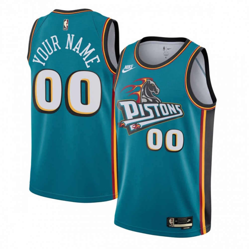 Detroit Pistons Youth Custom Swingman Jersey - Classic Edition - Teal-Pro Kit Vault | Brand New 26/27 Sports Jerseys